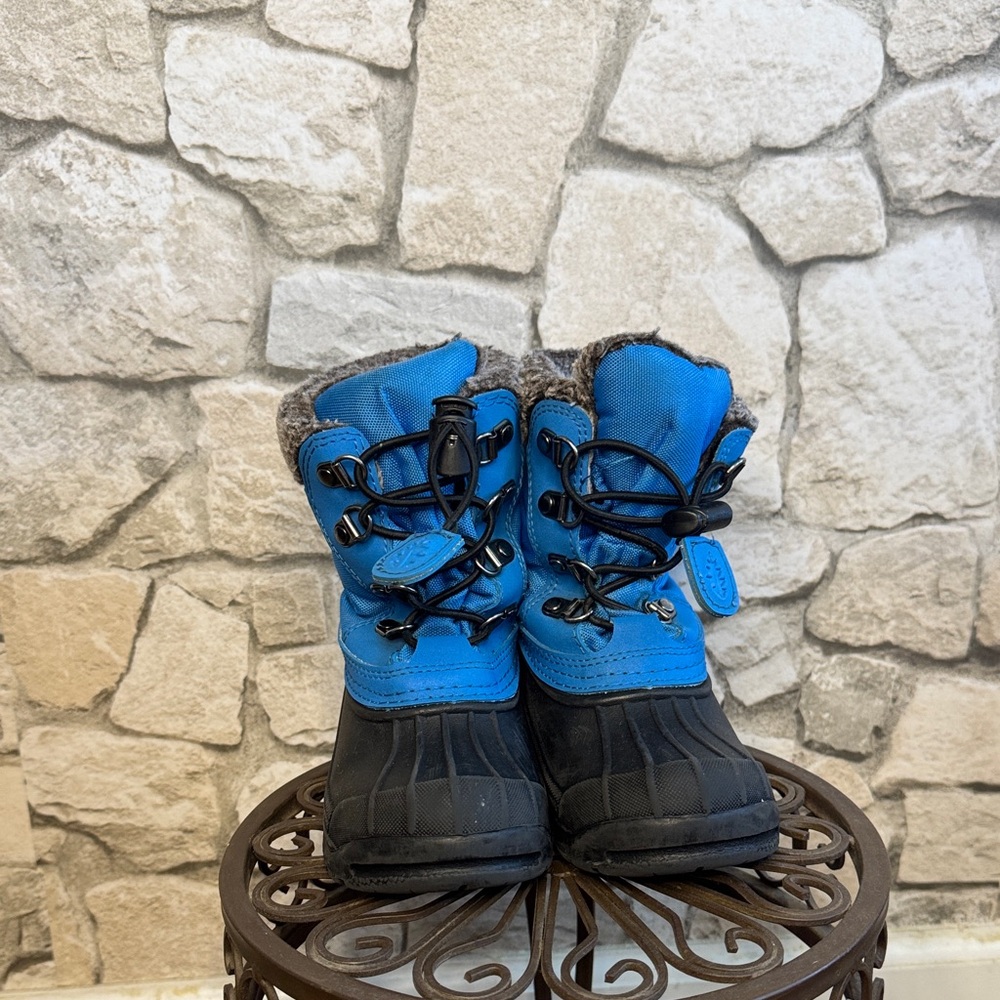 Kids Blue and Black Snow Boots